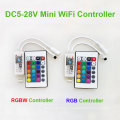 DC12V Mini Wifi RGB / RGBW Led Contrôleur + IR 24 Télécommande Clé À Distance pour RGB / RGBW LED Strip